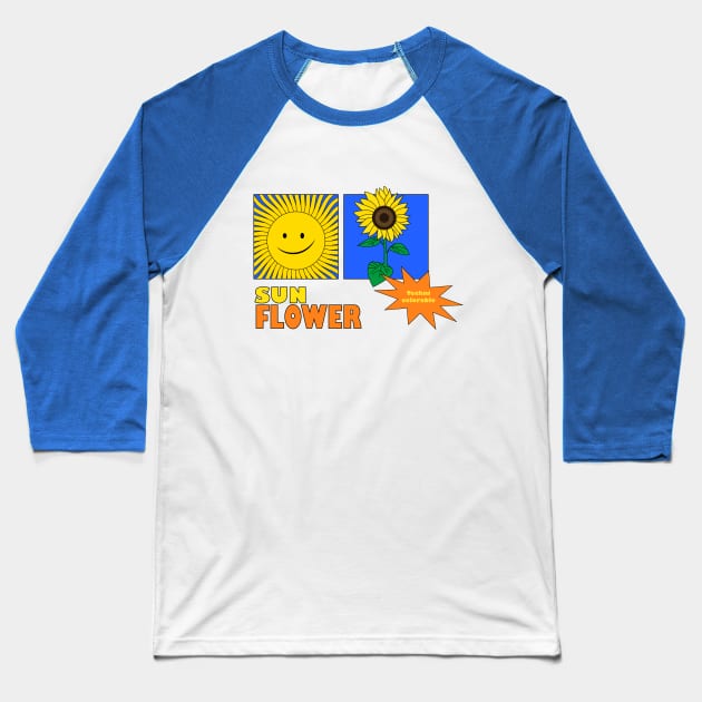 Sunflower Sunshine Baseball T-Shirt by technicolorable